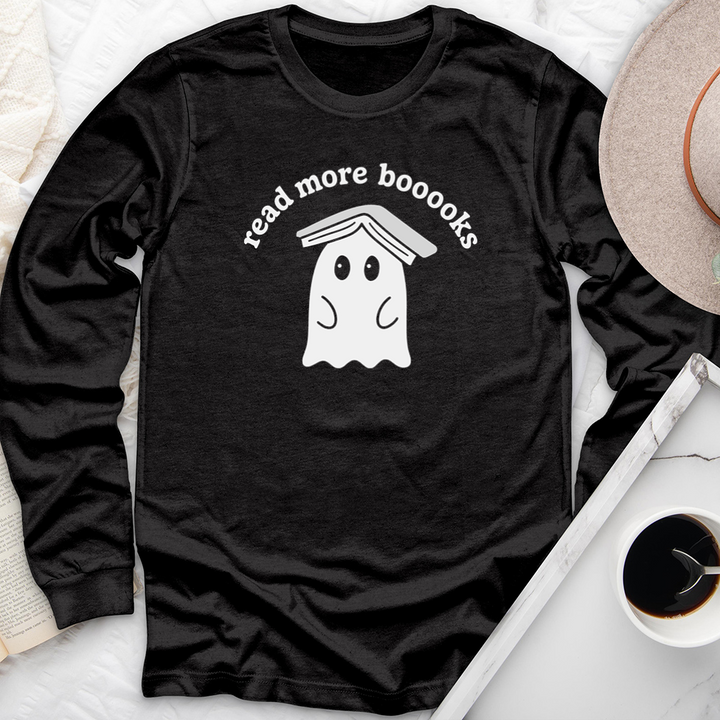 read more booooks ghost book hat long sleeve unisex tee