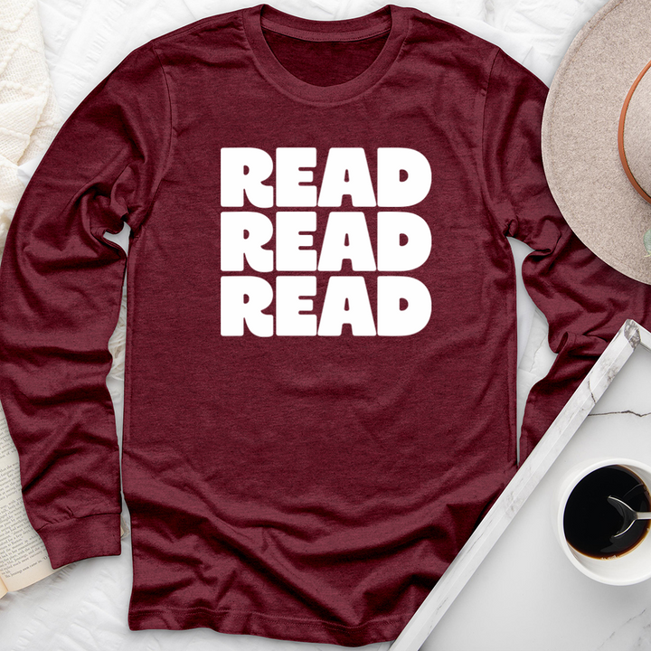 bold read read read long sleeve unisex tee
