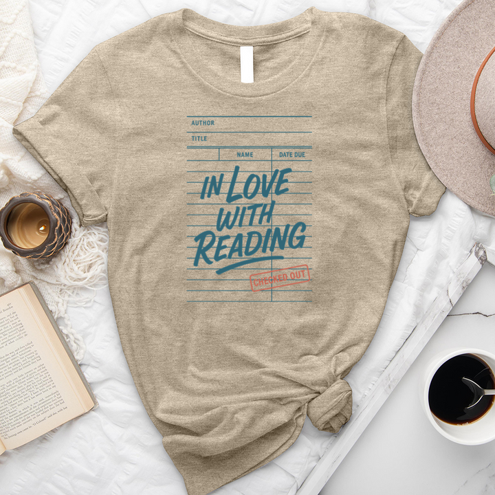 in love with reading card unisex tee