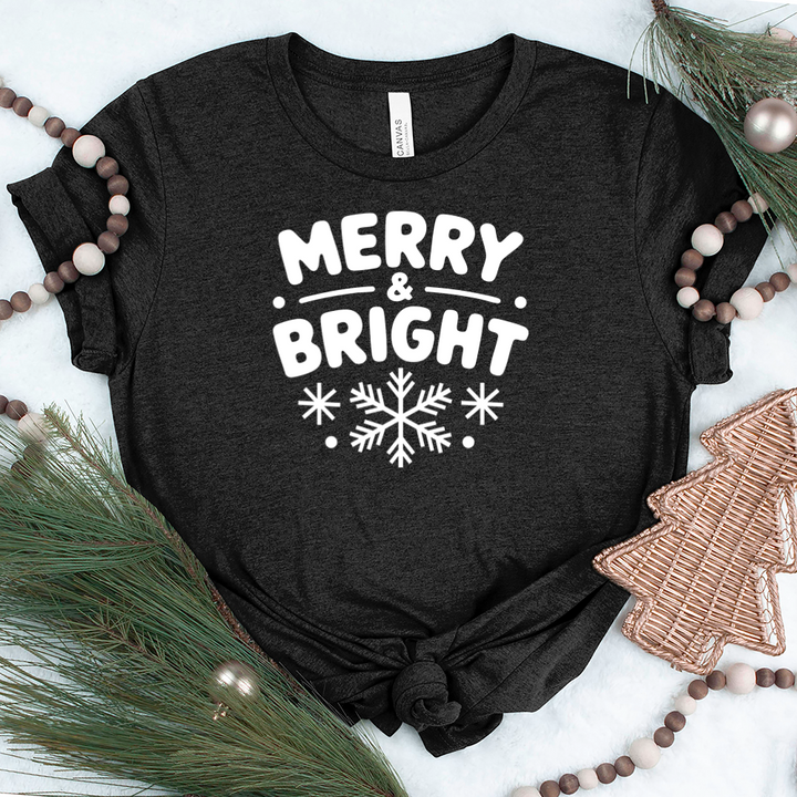 merry and bright flakes unisex tee