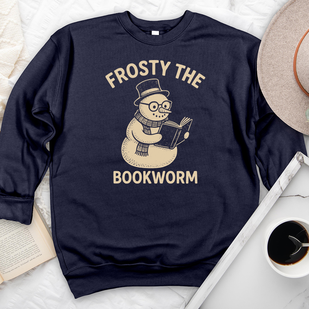 frosty the bookworm premium crewneck sweatshirt