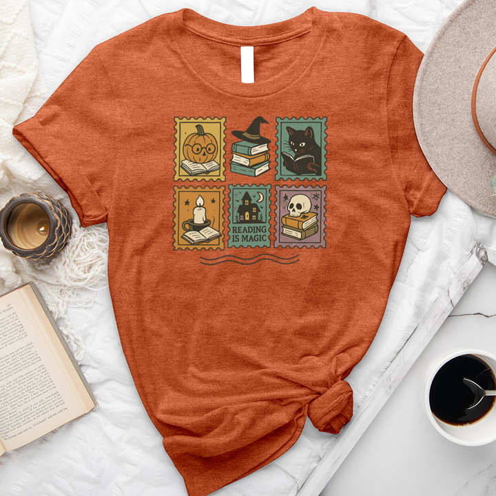 halloween reading stamps unisex tee
