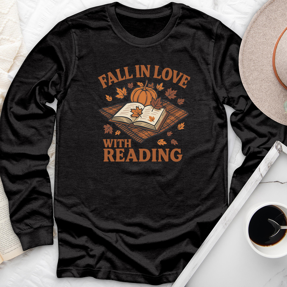 fall in love with reading picnic long sleeve unisex tee