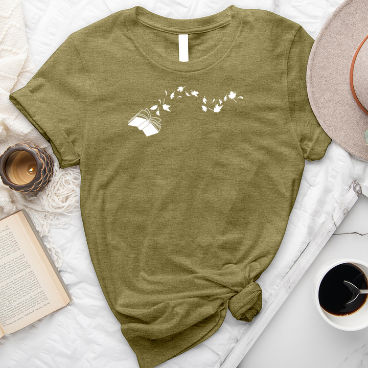 book leaves unisex tee