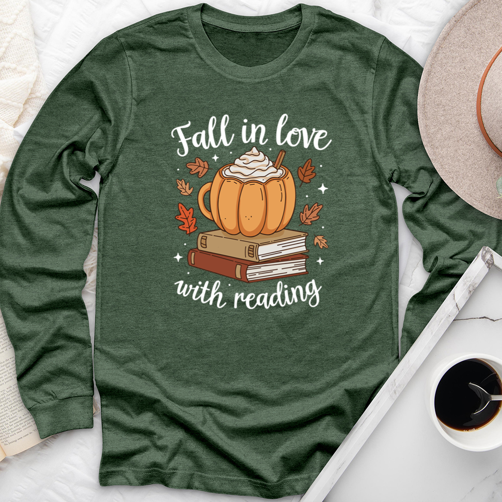 fall in love with reading mug long sleeve unisex tee