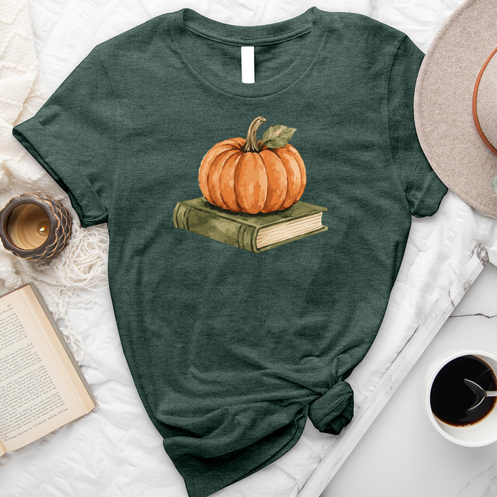 watercolor pumpkin book unisex tee