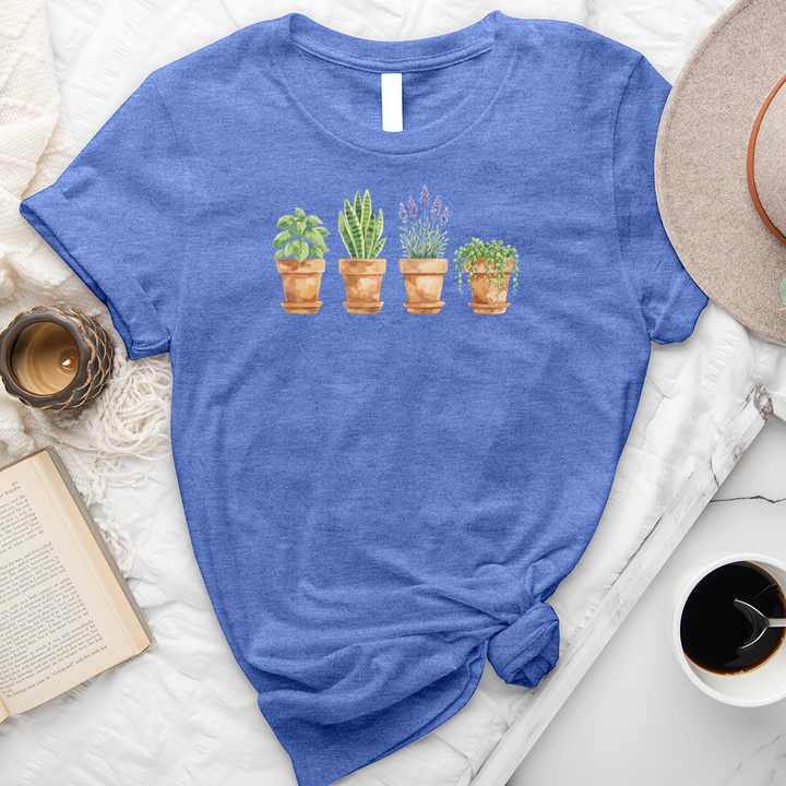 watercolor potted plant pals unisex tee