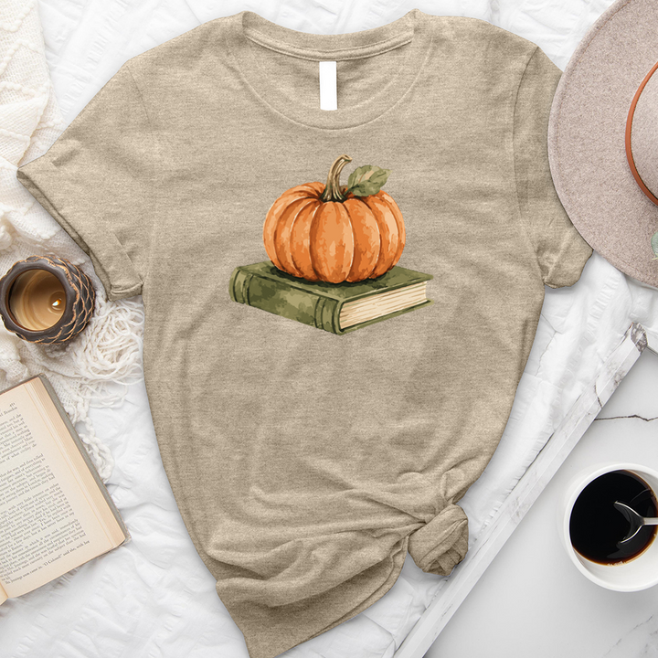 watercolor pumpkin book unisex tee