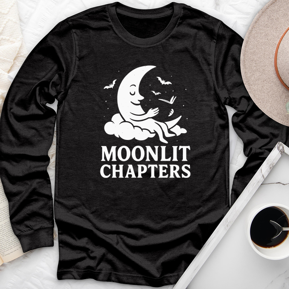moonlit chapters long sleeve unisex tee