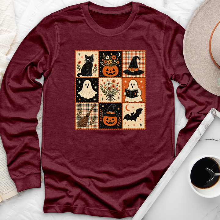 cozy fall grid long sleeve unisex tee