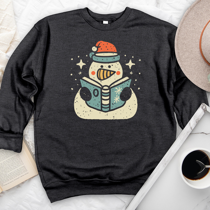 reading snowman premium crewneck sweatshirt