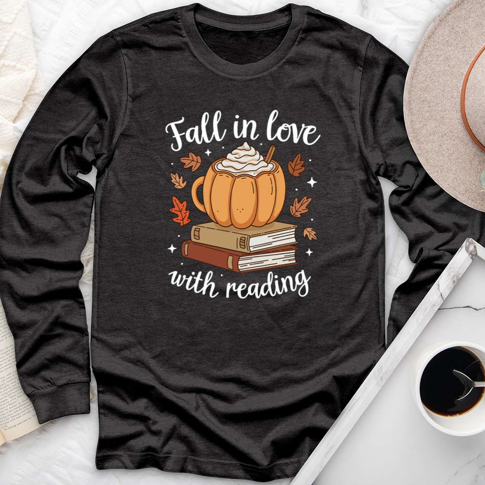 fall in love with reading mug long sleeve unisex tee