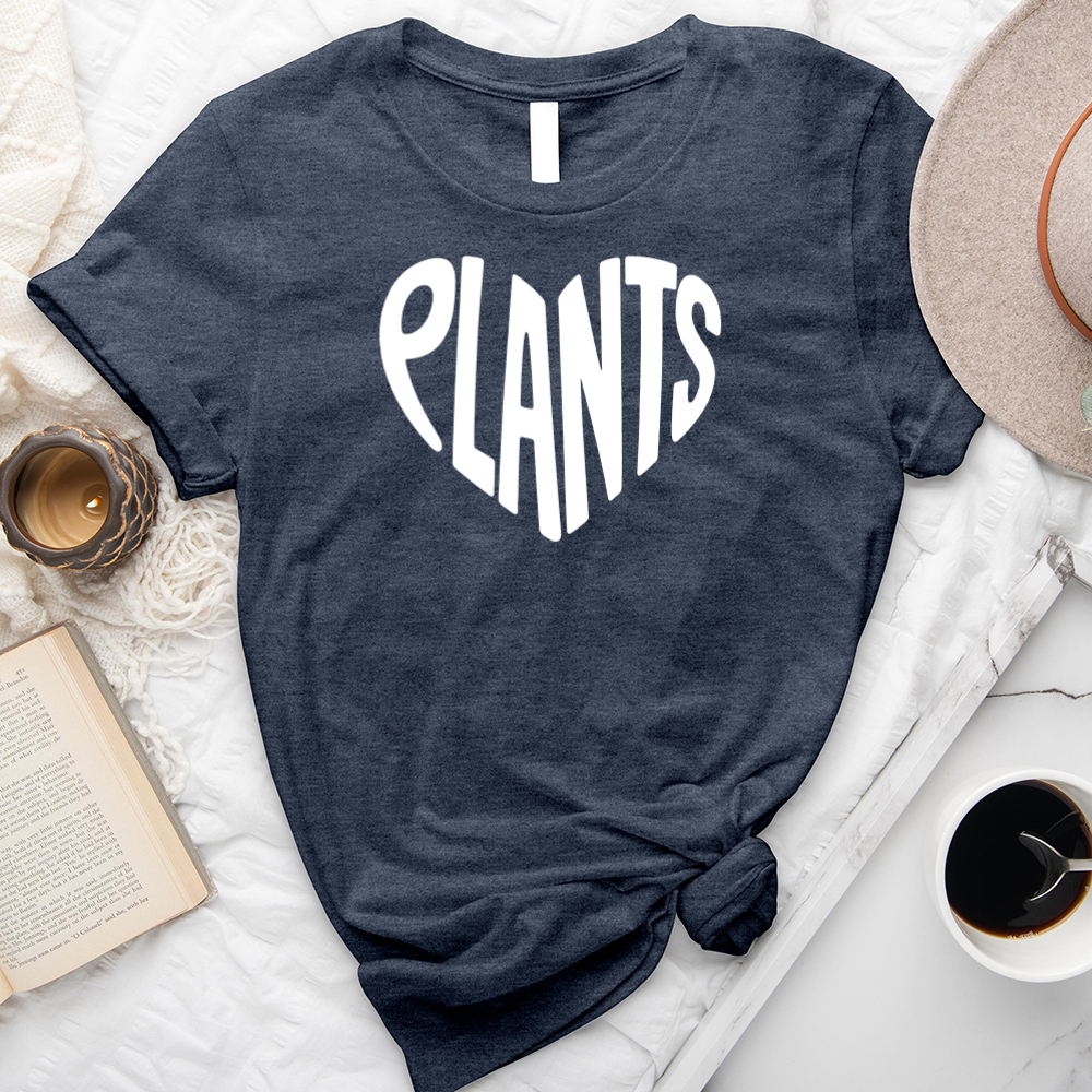 plants heart text unisex tee