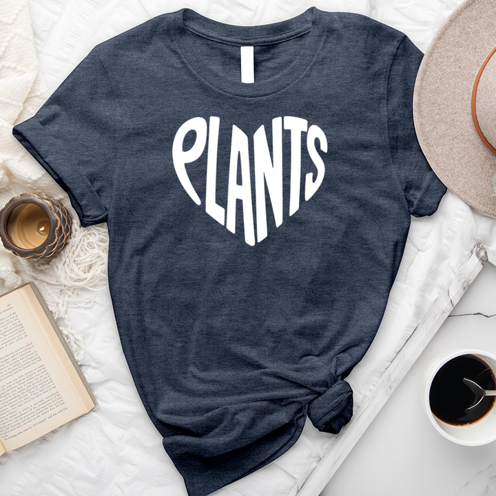 plants heart text unisex tee