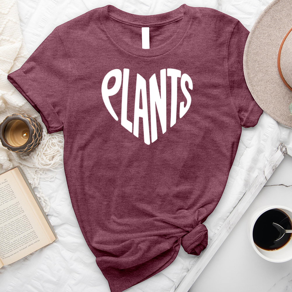 plants heart text unisex tee