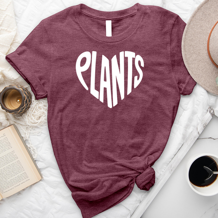 plants heart text unisex tee