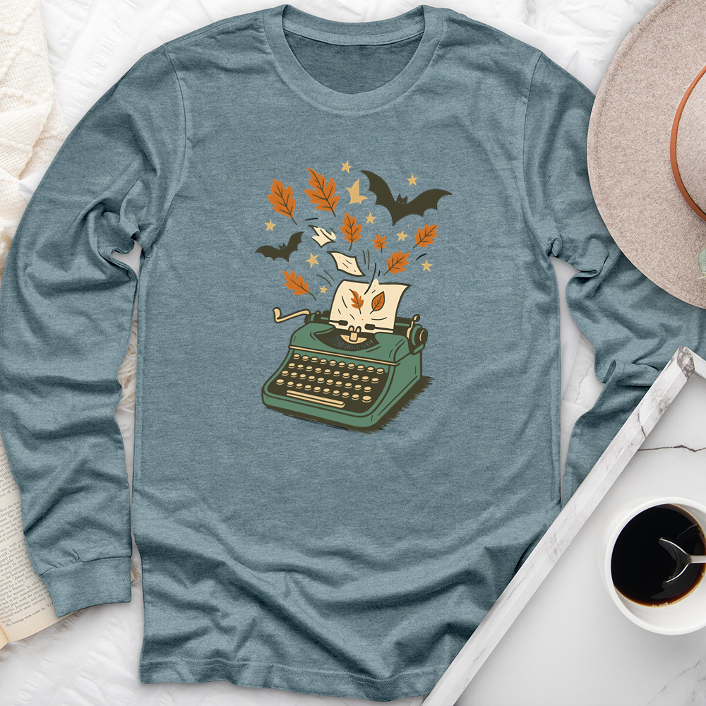 autumn typewriter long sleeve unisex tee