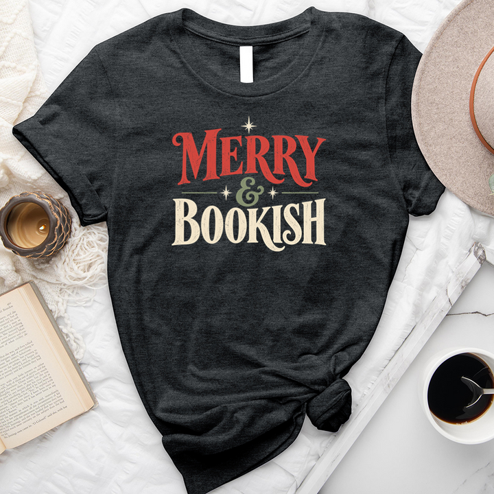 merry and bookish sparkle unisex tee
