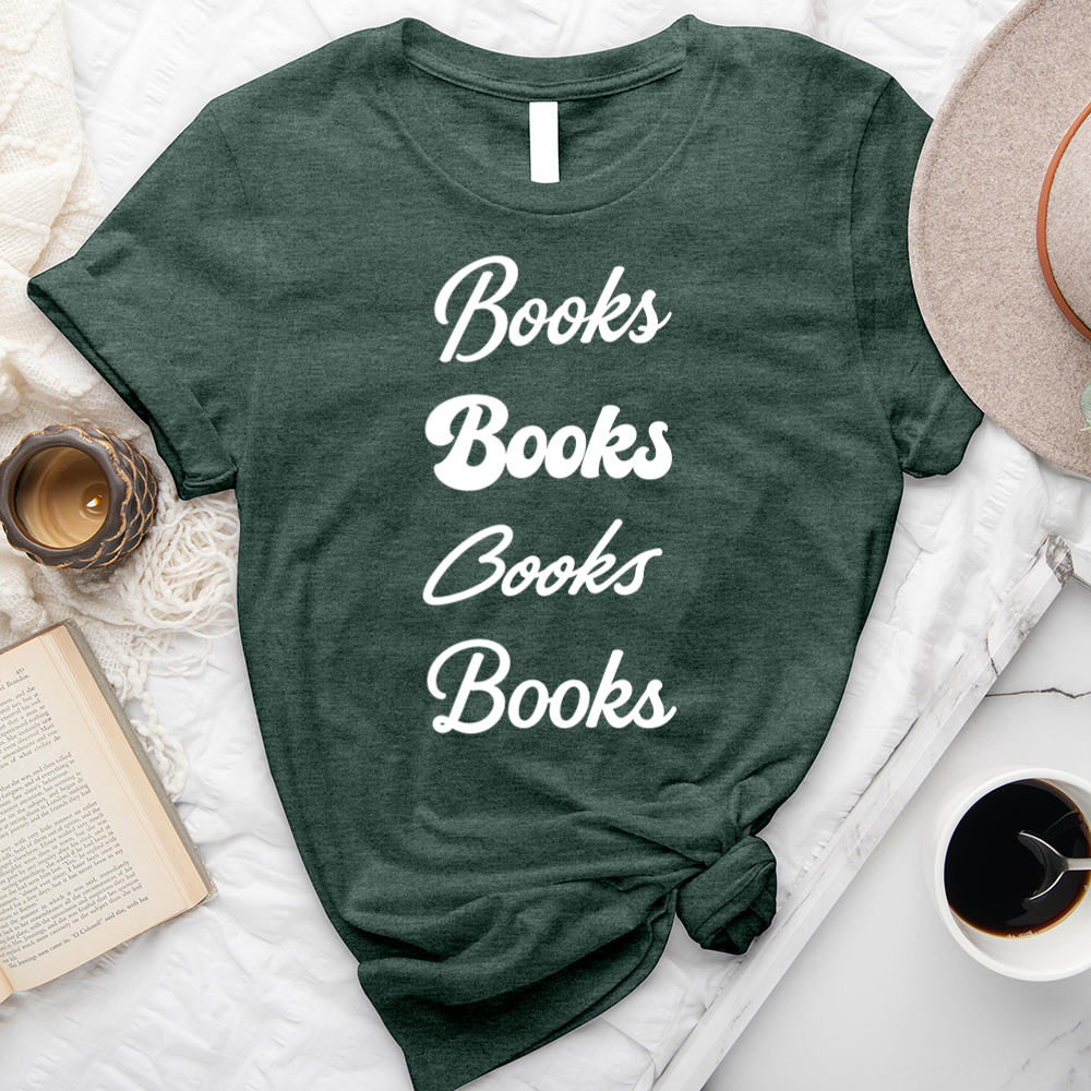 books books books fonts unisex tee