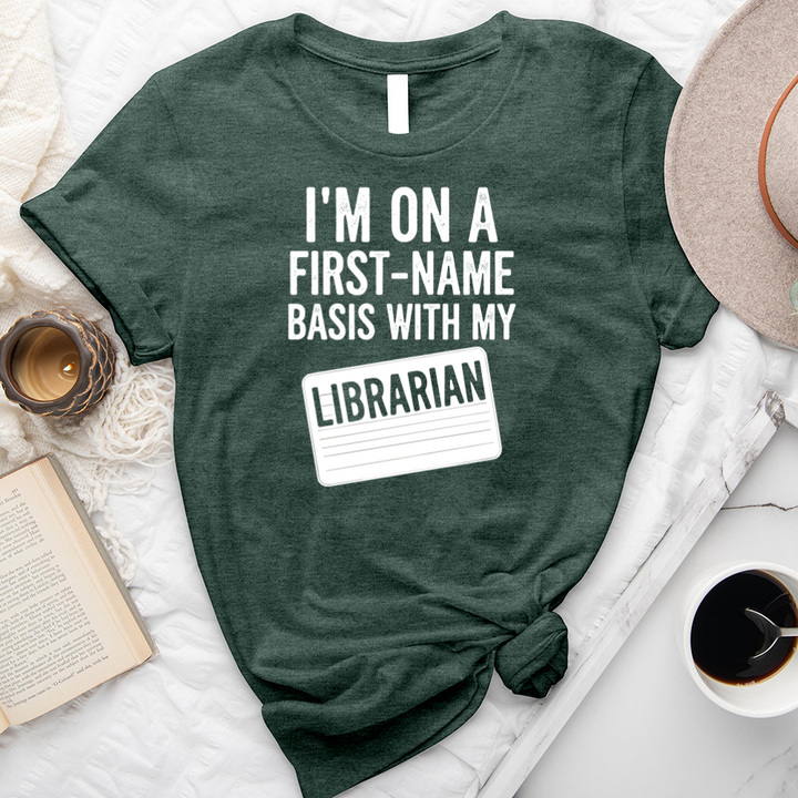 first name librarian unisex tee