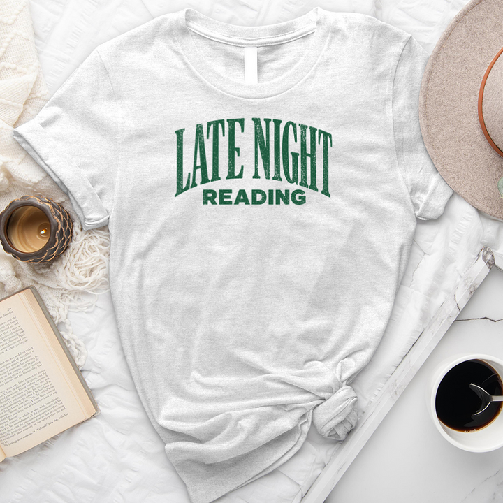 late night reading green unisex tee