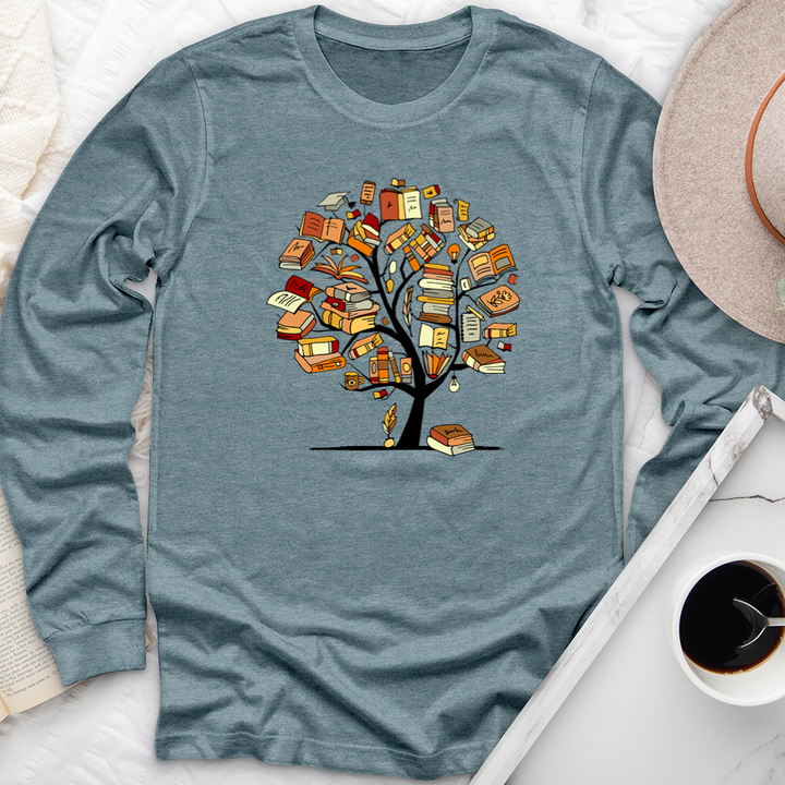 book tree unisex long sleeve tee