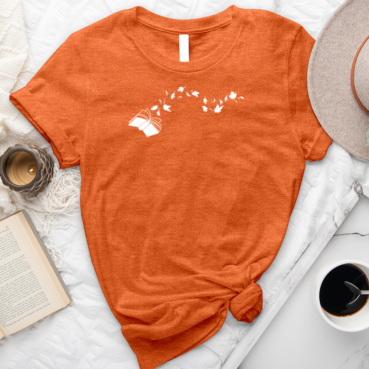 book leaves unisex tee