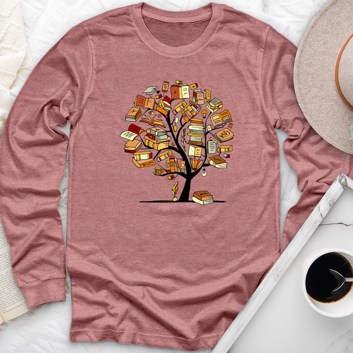 book tree unisex long sleeve tee