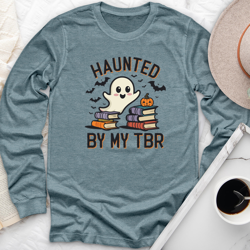 haunted by my TBR unisex long sleeve tee