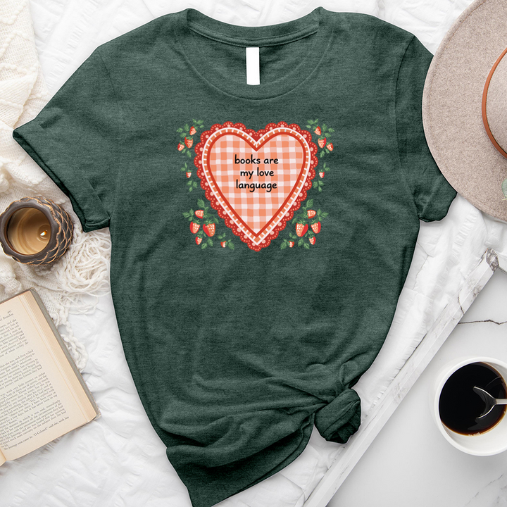 books love language strawberries unisex tee