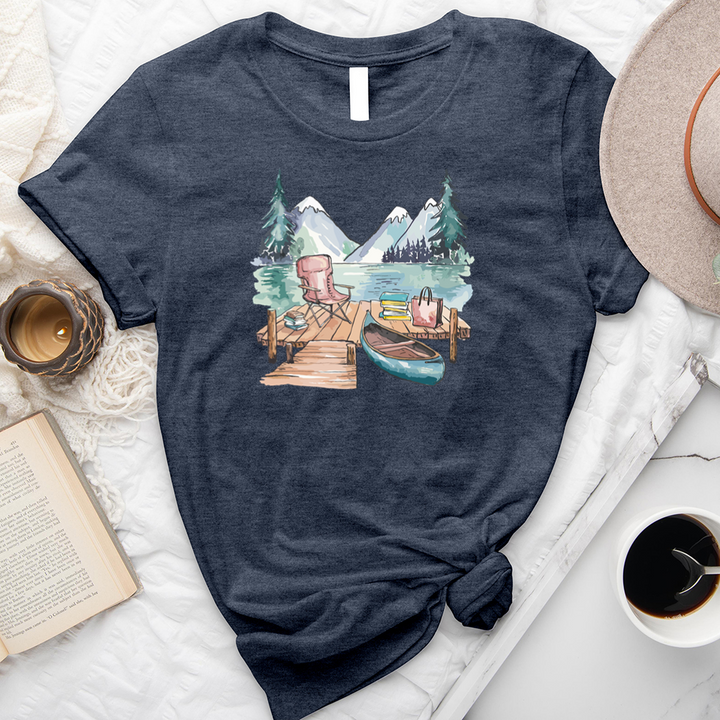 reading at the lake unisex tee