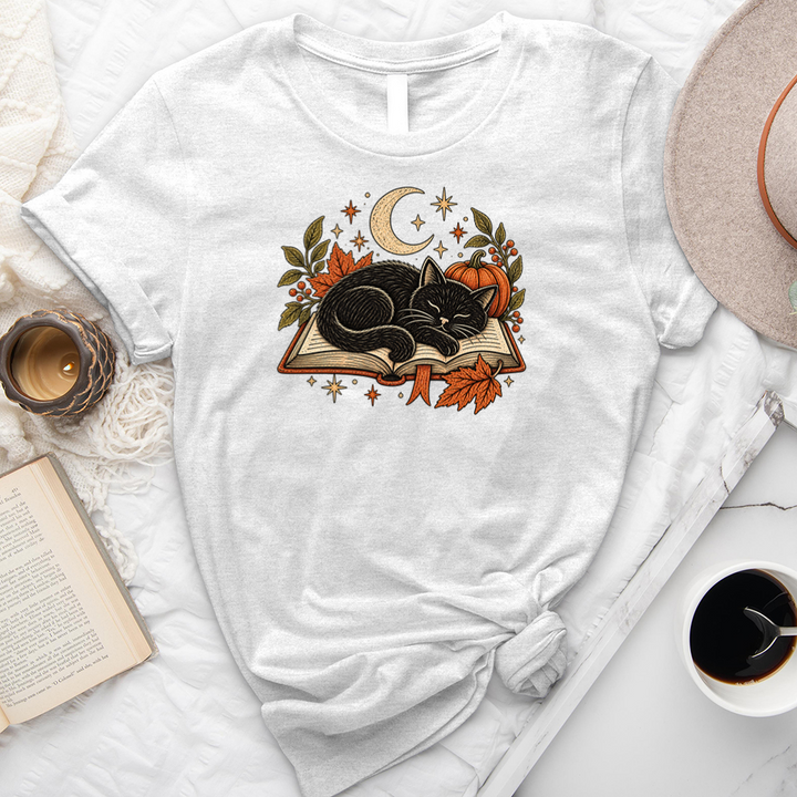 sleeping black cat unisex tee