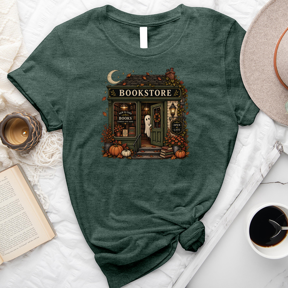 ghost bookstore unisex tee