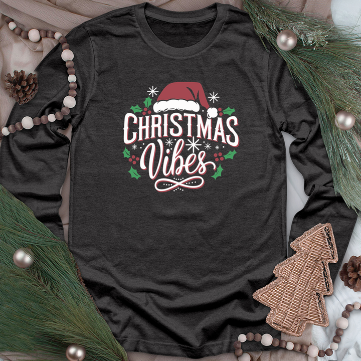 xmas vibes long sleeve unisex tee
