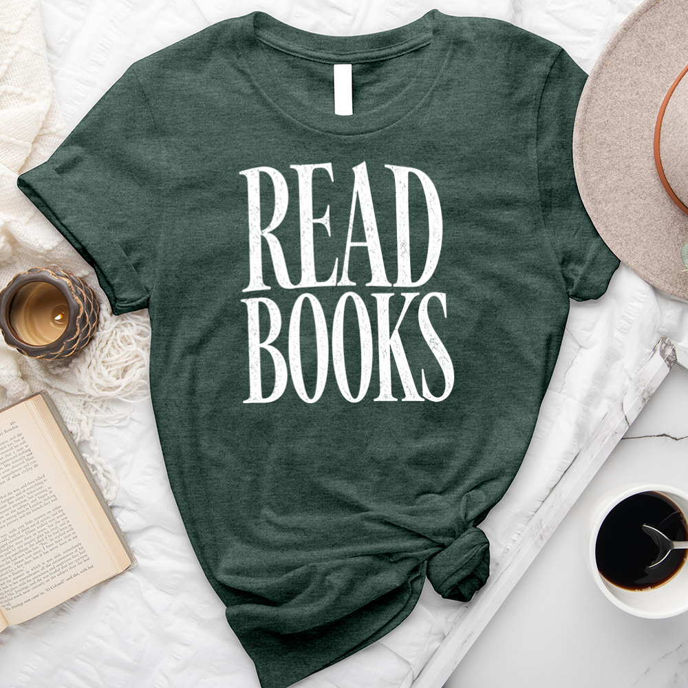 white read books unisex tee