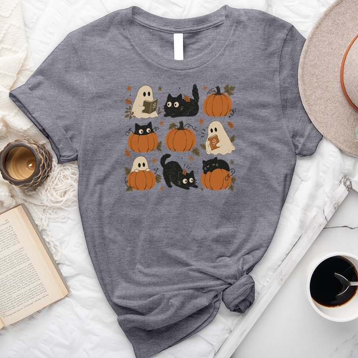pumpkin cat ghost unisex tee