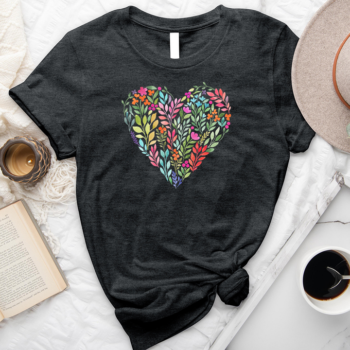 bright flower heart tee