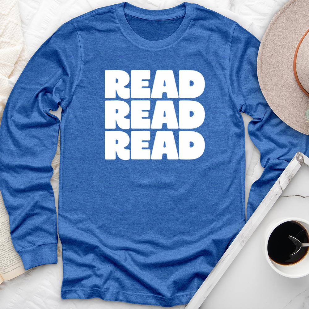 bold read read read long sleeve unisex tee