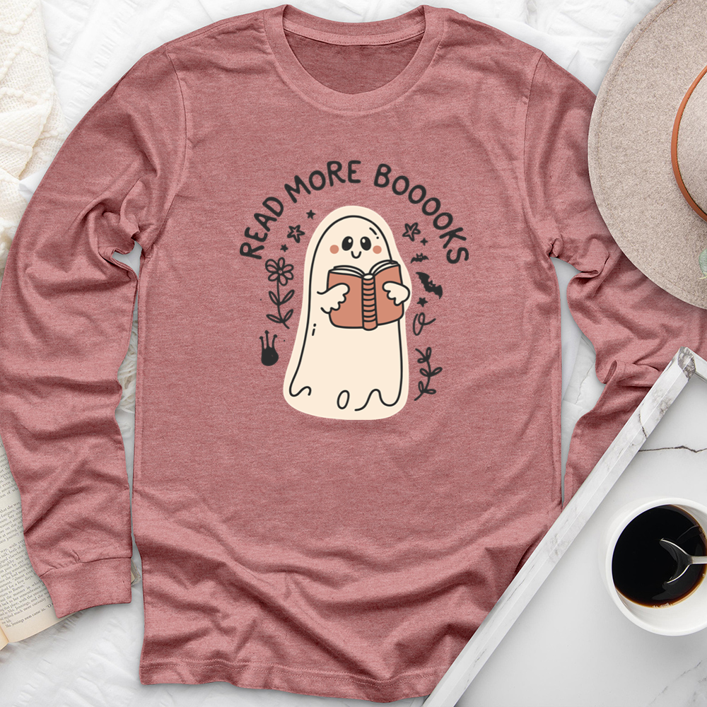 read more booooks blush long sleeve unisex tee