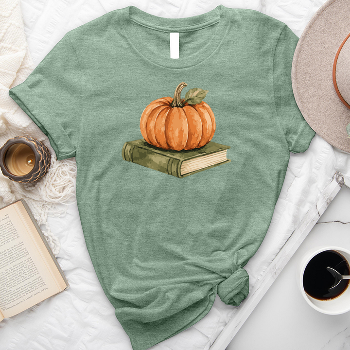watercolor pumpkin book unisex tee