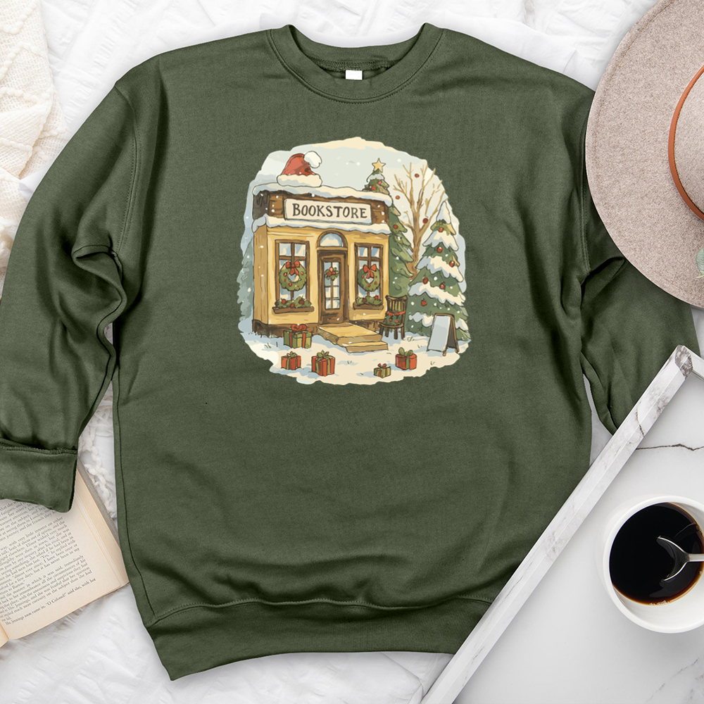 christmas bookstore premium crewneck sweatshirt