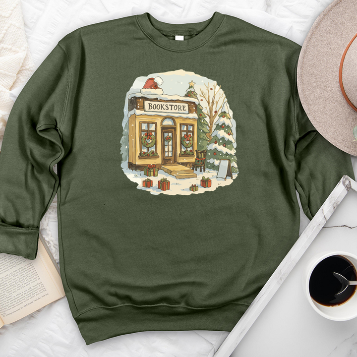 christmas bookstore premium crewneck sweatshirt