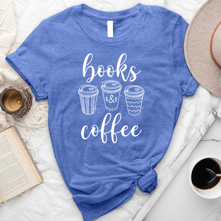books & coffee unisex tee