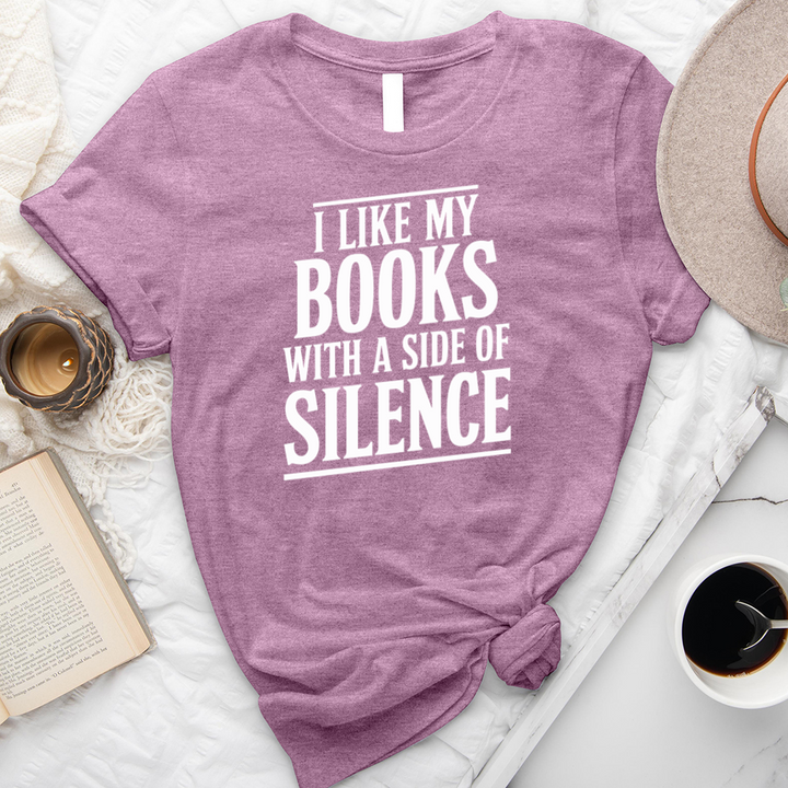 books with a side of silence unisex tee