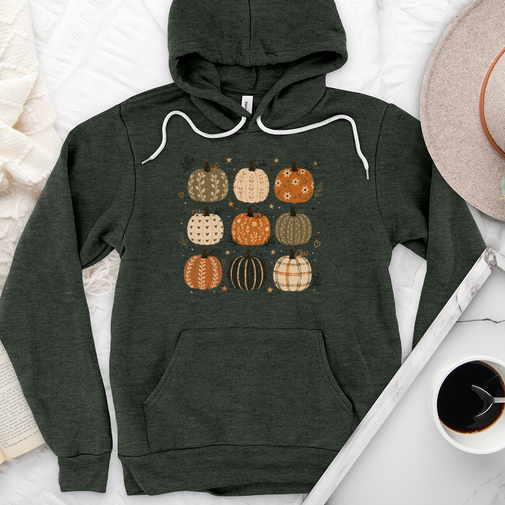 nine pattern pumpkins premium hoodie sweatshirt