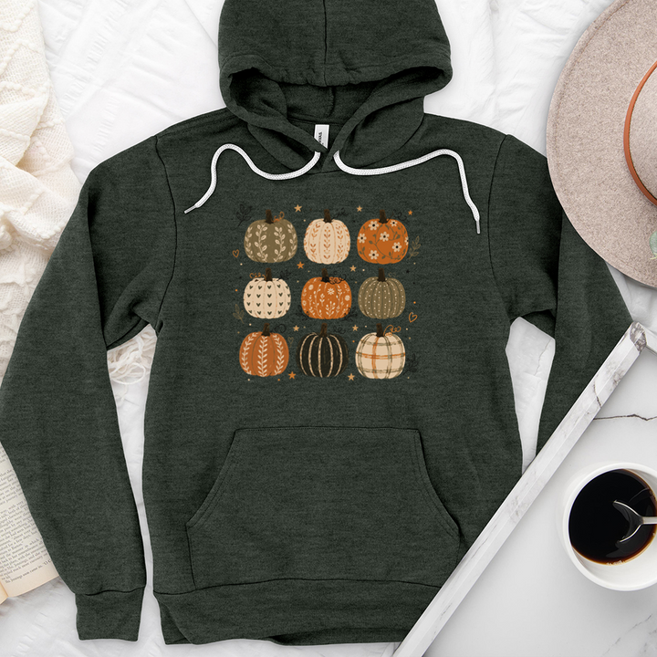 nine pattern pumpkins premium hoodie sweatshirt