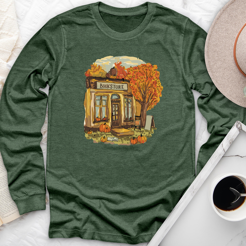 autumn bookstore long sleeve unisex tee