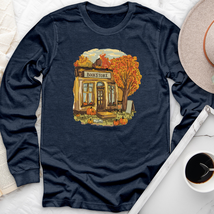 autumn bookstore long sleeve unisex tee