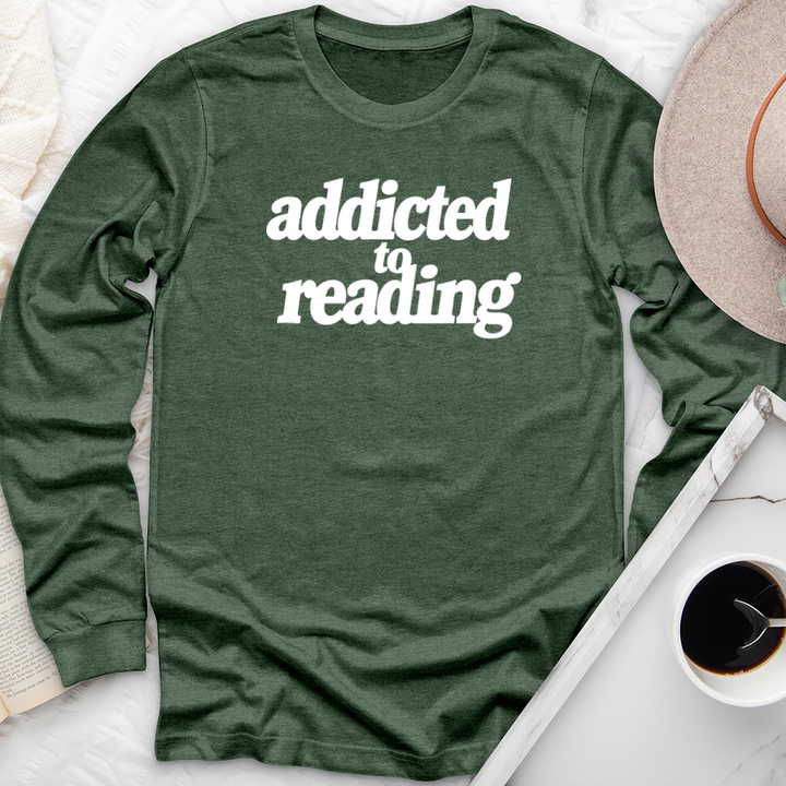 addicted to reading long sleeve unisex tee