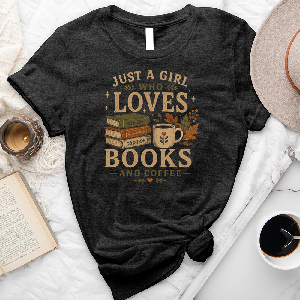 a girl who loves books and coffee unisex tee